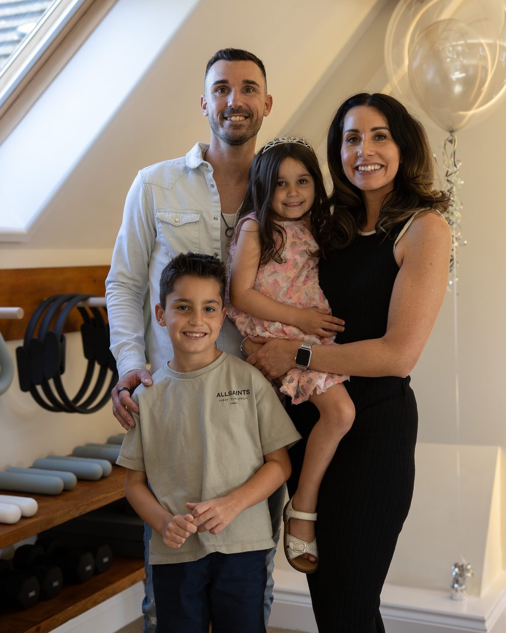 Siân Young, founder of EVOLVE, with her family